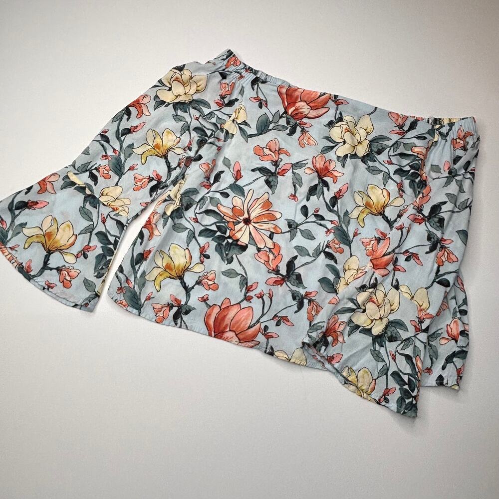 Alter'd State Floral Off Shoulder Bell Sleeve Boho Rayon Blouse Women's Small